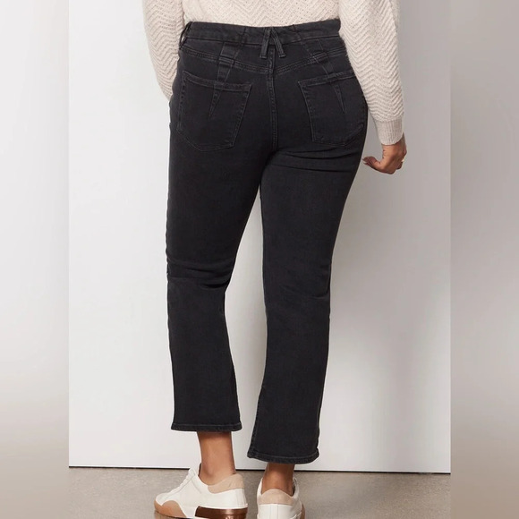 Good American Good Legs Straight Split Hem Jeans in Black - Size 30 - Picture 2 of 9